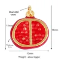 Miniature pomegranate pendant charm with red enamel finish and gold dimensions - Pomegranate Shape (M157695)