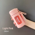 Botella de té portátil de 240ml rosa claro con correa y ventana de visión - 240ml / Rosa Claro