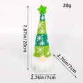 Green sequined Christmas gnome doll with snowflake knit hat and LED light ornament - Green Forest Man Doll with Light