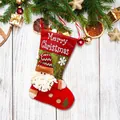 Calza di Natale rossa in peluche con Babbo Natale 3D e ricamo Merry Christmas - Babbo Natale