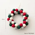 Handmade Christmas wool felt ball wreath in red, green, and white, 23cm diameter - 23cm Dark Wreath