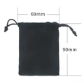 Custom stainless steel bar keychain with a black velvet drawstring pouch 69x90mm size - Black Velvet Bag