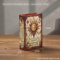 Libro decorativo vintage con motivo sole, misure 19x13x5cm, peso 0,31kg per la libreria - Locaugirint-Piccolo