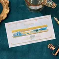 Artistic gold metal ruler bookmark featuring Monet Sunrise Impression oil painting design - Impression Sunrise