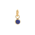 Elegant gold-plated pendant featuring a vibrant blue round gemstone in a minimalist setting - September Birthstone Pendant/Blue