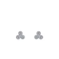 Elegante s925 sterling zilveren mini driehoek oorknopjes met zirkonia stenen zetting - Zilver