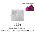 Moule en silicone pour cristal 3D en résine, dimensions 6,0x4,9cm pour artisanat DIY - Style 18 Grappe de Cristal