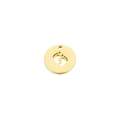 Golden 15mm round pendant with hollow baby footprints cutout for DIY jewelry making - 18K Gold