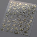 Stickers à ongles dorés en relief avec motifs floraux européens et fini métallique 3D M-014 - Motif Européen - Or (M-014-Or)