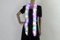 Detail of white feather boa with multi-color LED lights on a display mannequin - Thick Fleece Boa / White/Thick/Multi-color Light