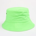 Detail of neon green cotton bucket hat with metal ventilation eyelets and stitched brim - M (56-58cm) / Fluorescent Green