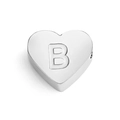 Polished silver heart-shaped pendant with letter B engraving for DIY jewelry - Letter B (Silver)