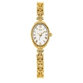 Orologio Gedi vintage in oro con quadrante ovale e numeri romani da donna - Cassa Oro Quadrante Bianco Cinturino Oro