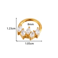 Anello setto corona dorata con zirconi, altezza 1,23cm e diametro interno 8mm - Stile Corona con Strass Marquise (0182-5# Oro)