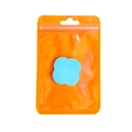 Orange clear resealable plastic bag with a blue four-leaf clover silicone tool - 10.5x15cm * Macaron Orange * 16 Strands
