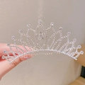 Prinzessin Kristall Krone Haarkamm für Mädchen in Silberlegierung mit Strasssteinen - Silber Fünfblättrige Blume Kamm