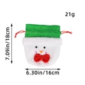 Weihnachts-Schneemann-Geschenkbeutel aus Leinen mit grünem Karomuster und roter Schleife - Schneemann
