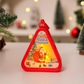 Rote dreieckige Weihnachtslaterne mit Weihnachtsmann und warmem LED-Licht - Dreieck Rot Weihnachtsmann