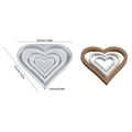 Moule en silicone cœur imbriqué pour bricolage en gris et brun, 19,5 x 18,9 cm - Coeur Creux / Blanc