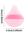 Borla de maquillaje triangular rosa de terciopelo con cinta y medidas de 5cm - Tamaño mini / Rosa
