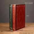 Vintage decorative faux book box set in dark red and green with gold floral patterns - Style E Large