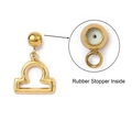 Detailansicht des goldenen Waage-Anhängers mit integriertem Gummistopfer in der Perle - Waage (YF321-7) / Gold