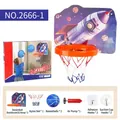 Panier de basket pour enfants motif fusée avec lumière, deux ballons et pompe incluse - Thème Fusée Espace (NO.2666-4)