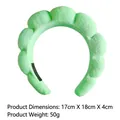 Padded velvet sponge headband in golden twist design, size 17x18x4cm for facial spa - Towel Cloth Wavy Headband (17#) / Light Green