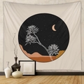 Detaillierte Textur eines böhmischen Sonne und Mond Wandteppichs auf strukturierter Wand - Milliarden (65) / 73X95CM (Gebürsteter Stoff)