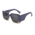 Y2K oversized square sunglasses with vertical purple to light brown gradient frame - Gradient Grey Pink Frame Grey Lens