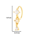 Golden flower butterfly cross nose ring with zircon stones measuring 1.81cm by 0.51cm - Style 6-Multi Zircon Dangle (HSPJ0164) / Gold