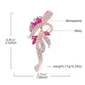 Rose gold flower brooch with purple marquise rhinestones, dimensions 6.4x2.7cm, 11g weight - Rose Gold Pave Pink Purple Rhinestone Style (YNCP4485)