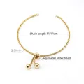 Detail of adjustable 2mm gold stainless steel box chain bracelet with 11x11cm dimensions - 18K Gold / 2.0mm / Gold