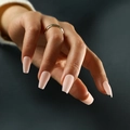 Matte nude pink short ballet coffin style press-on nails with a frosted texture finish - Matte Flesh Pink (JP2234)