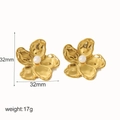 Large Gold Flower Pearl Studs (TE6924-PL)