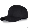 Berretto da baseball classico in twill di cotone nero con visiera curva e sei pannelli - Adulto / Nero Tinta Unita
