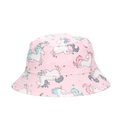 Pink toddler bucket hat with cute unicorn and star patterns for sun protection - Pink Unicorn Pattern (10#)