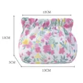 Waterproof mini cosmetic pouch size details: 13cm height by 13cm width and 5cm depth - Drawstring Style / Sakura