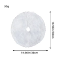 Mini white plush Christmas tree skirt, 14.96 inch diameter, lightweight decorative accessory - White Faux Fur