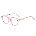 Occhiali da sole polarizzati retrò con montatura rosa trasparente e aste in metallo - Anti luce blu / Rosa Trasparente