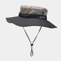 Women's UV protection ponytail sun hat with breathable mesh and chin strap in brown and grey - M (56-58cm) / Medium Grey