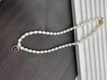 White Pearl Heart Red Gem