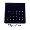 24 piercings de nez en L argentés avec cristaux triangulaires dans un coffret noir - En Forme de Triangle / Blanc (24 Pièces)