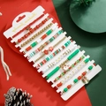 Détails d'un ensemble de 10 bracelets de Noël avec perles et breloques Père Noël - Style Perles de Lettres de Noël (SY0615)