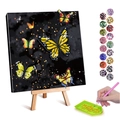 DIY diamond painting kit featuring colorful butterflies on black canvas with easel - Colorful Butterflies Style (15) / 20x30cm