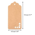 Brown kraft paper gift tag with heart cutout for parties, 9.5cm height and 4.5cm width - Single Tag Without Rope / Kraft Color