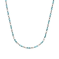 Necklace 3mm Light Blue & White