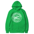 Bright green hoodie featuring white Alligator Alcatraz graphic and kangaroo pocket - Fruit Green