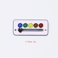 Creative white mood tracker enamel pin with sliding silver heart for social battery levels - Plus Minus Emoji Mood