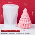 Molde de silicona pequeño árbol de Navidad origami con vela rosa y dimensiones - Árbol de Navidad de origami pequeño 3 SD-100